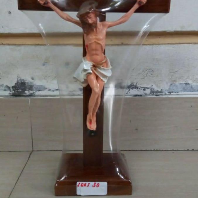 Salib Duduk Katolik 30 cm - Salib Meja - Salib Yesus