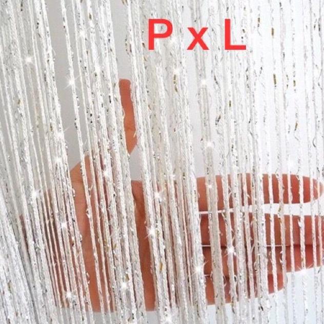 Tirai Benang Putih ,Gliter Putih 3Meter / Tirai Pintu/ Tirai Dekorasi / Tirai Penyekat Ruangan