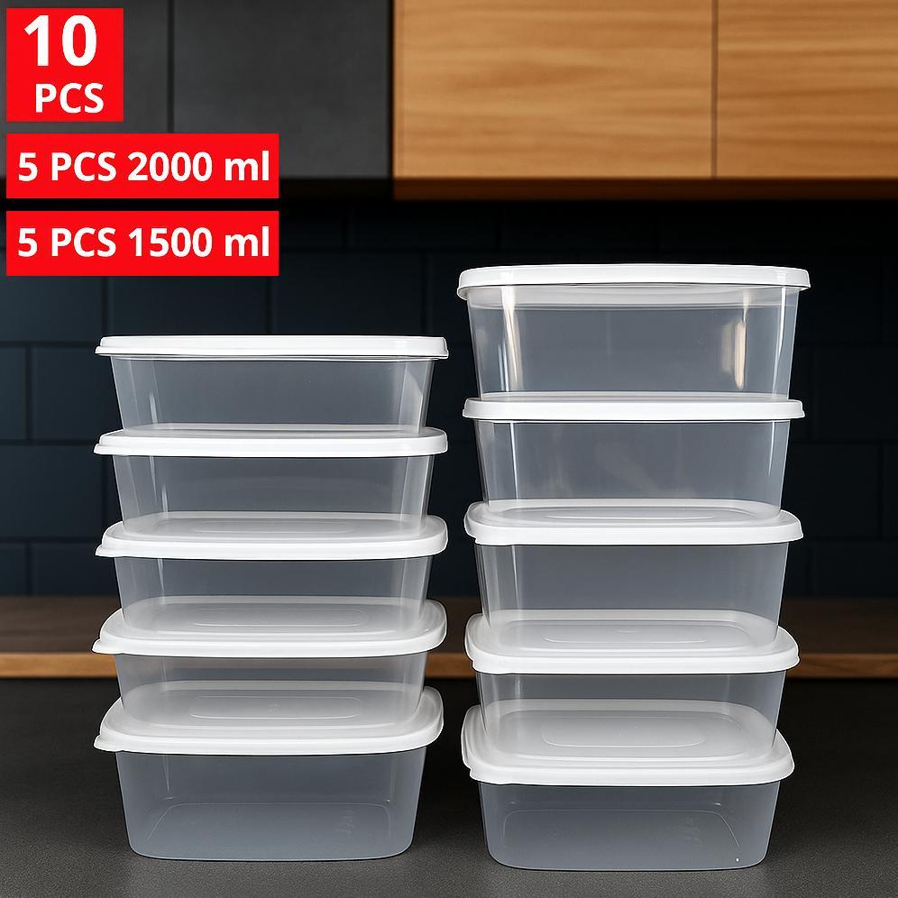 Calista Melati Premium 10Pcs Wadah Kulkas Food Preparasi/Food Container Tempat Penyimpanan Kulkas Da