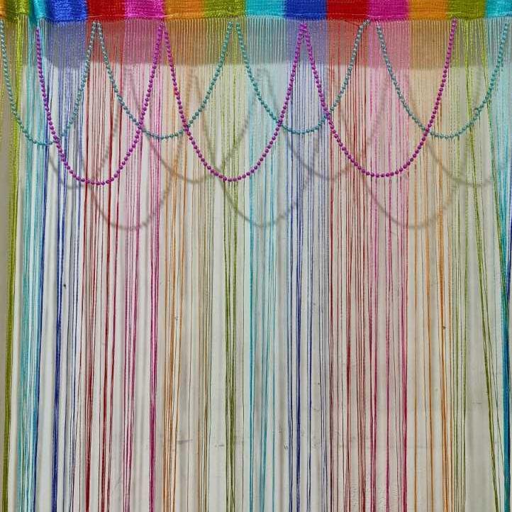 Padma- Tirai Benang Pelangi Mute/Tirai Unik/Tirai Dekorasi Acc/Hiasan Pintu/Pembatas Ruang Padma