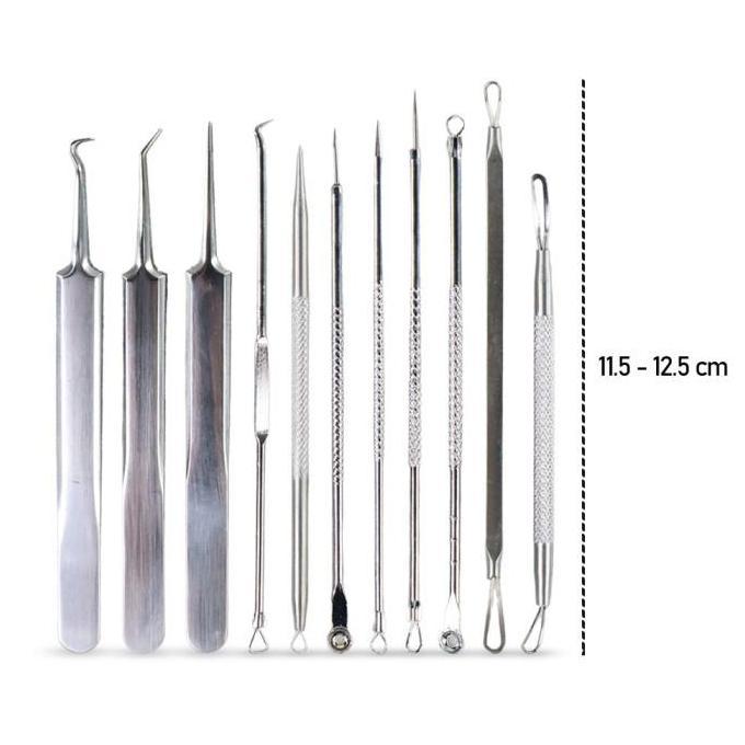 Alat Perawatan Wajah Pinset Pembersih Jerawat Komedo 11 Pcs Facial - ALAT KECANTIKAN