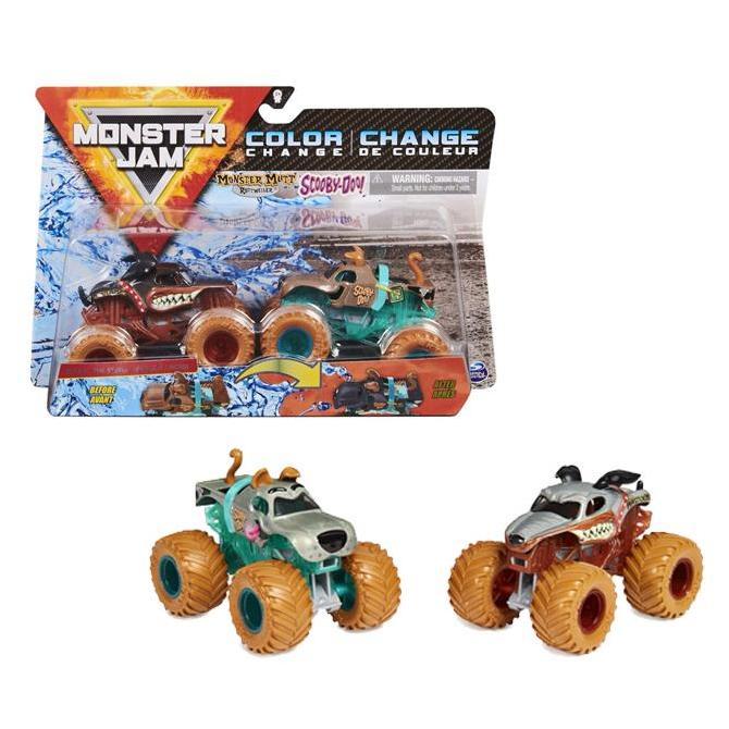 Monster Jam Official Color-Changing Monster Mutt Rottweiler vs Scooby Doo Diecast