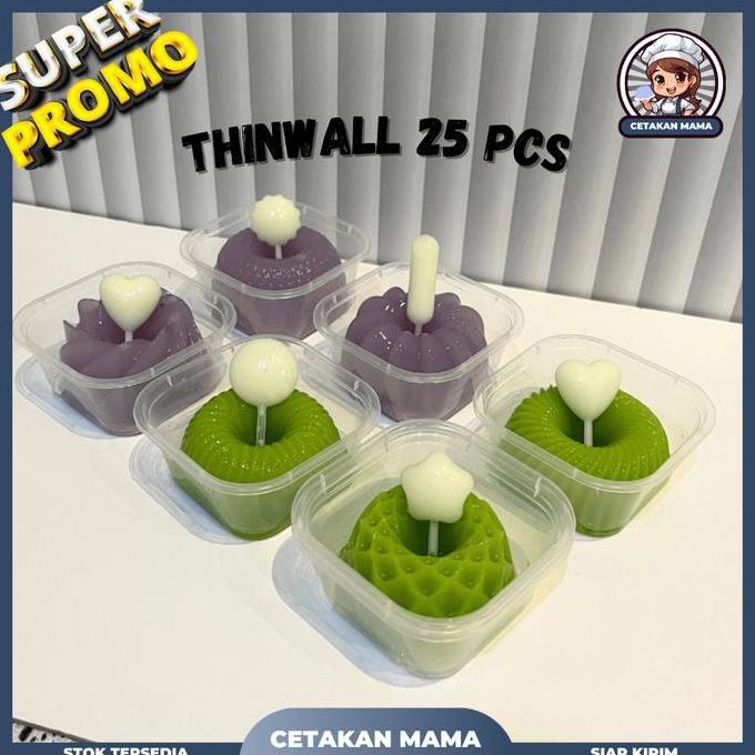 Savepec- [25Pcs] Thinwall Puding Mini Volume 120Ml Bentuk Square Isi 25Pcs / Tempat Puding Mini / Wa