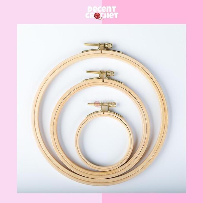 Lansungaja- Pemidangan Kayu Ring Sulam Hoop Kayu Bambu Embroidery Hoop Midangan