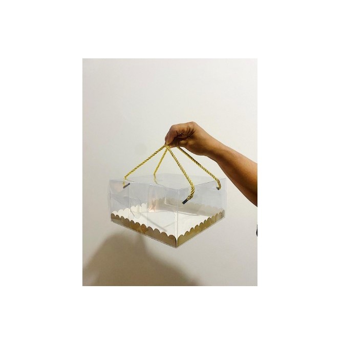 Mika Tali Uk 20x20x10 / Box Handle Tali Uk 20x20x10 Alas Renda Kue, Hampers, Hantaran