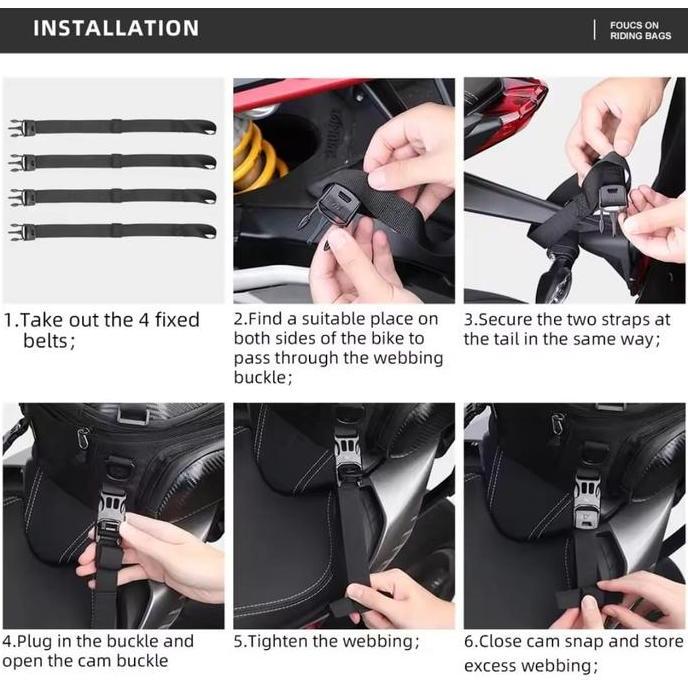 Rhinowalk Riding Bag Tas Belakang 12-18L WaterProof Rear Back Motorcycle Tools MTR4001 IQB