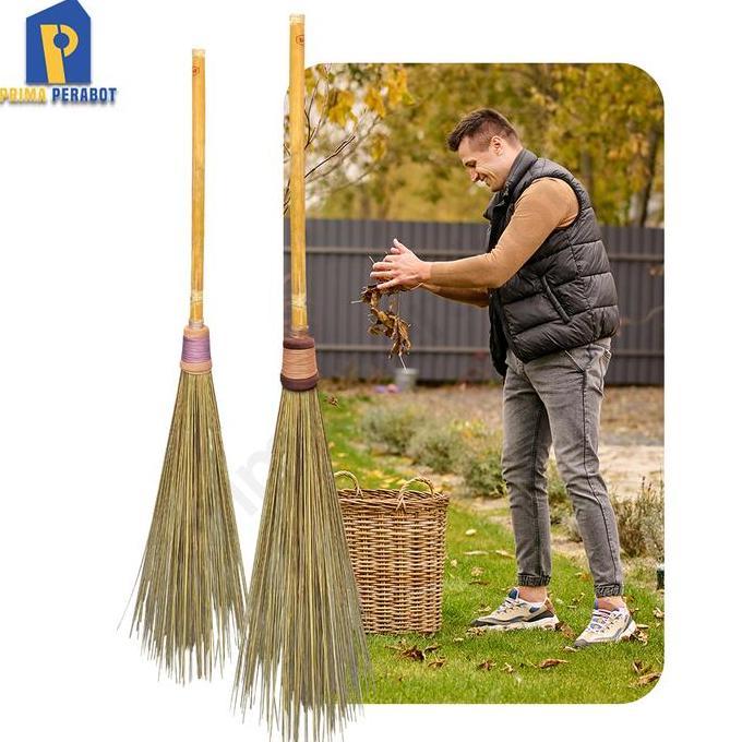 Clinxclon- Sapu Lidi Aren Sapu Halaman Gagang Panjang