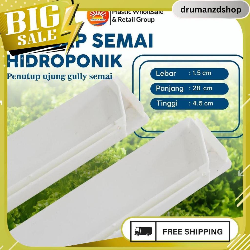 Endcap Gully Semai Trapesium - Tutup Talang Pembibitan Hidroponik Nft Dft - Penutup Talang Hidroponi
