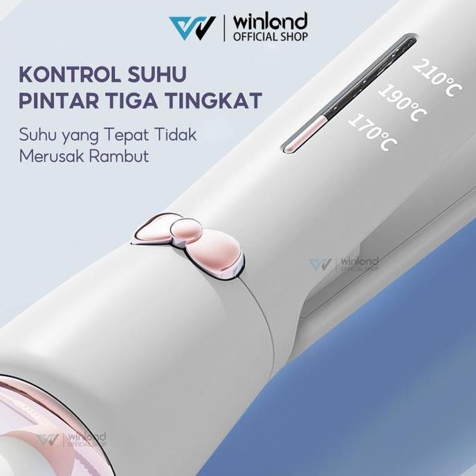 Mijikai- Winland Catokan Rambut Catokan Curly 4 In 1 Hair Straightener Lurus Dan Keriting Catokan Ha