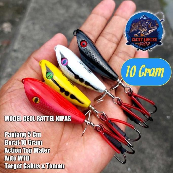 Mantap- Geol Rattel Kipas Umpan Casting Gabus Toman Raz Lure