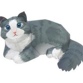 DIY Papercraft Kucing Norwegian Forest Cat (DIY=Kertas)