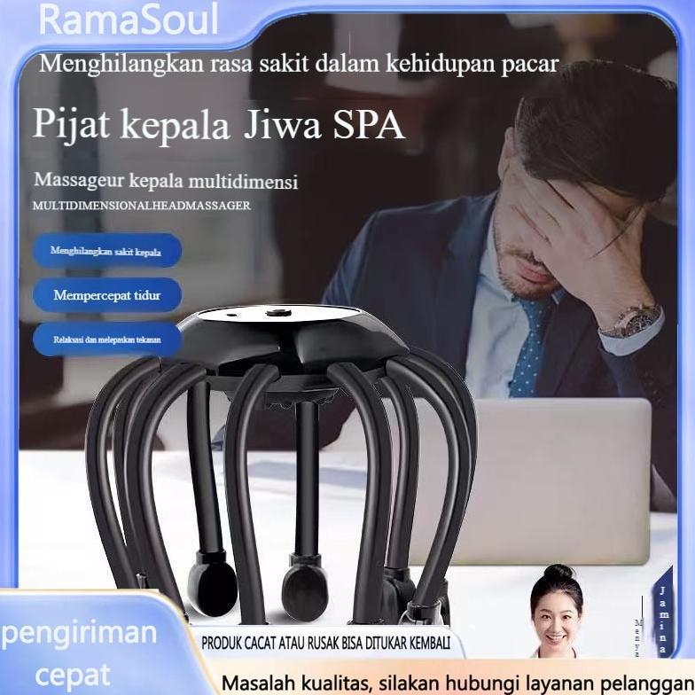 Alat Pijat Listrik Gurita Getaran Relaksasi Kulit Kepala Menggaruk Kepala Dekompresi Terapi Sakit Ke