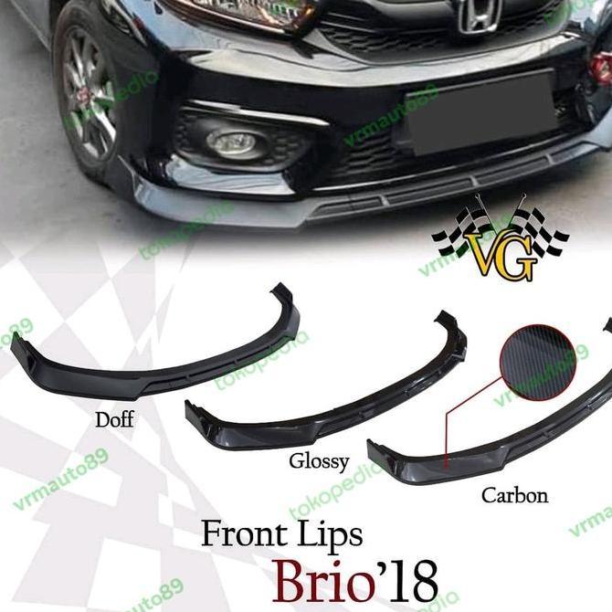 FRONT LIPS BUMPER/BODYKIT DEPAN BRIO 2018-2024 PLASTIK PP HITAM GLOSSY Best Original