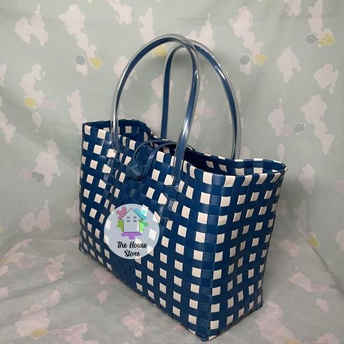 TAS / KERANJANG BELANJA PASAR ANYAMAN PLASTIK UKURAN MINI BERKANCING