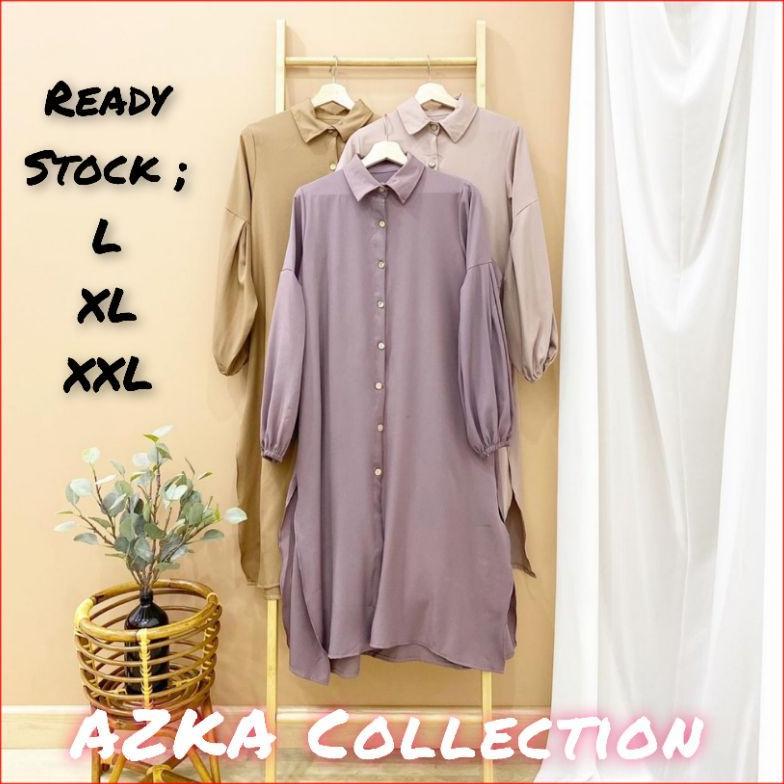 GARANSI TUNIK KEMEJA JUMBO WANITA LENGAN BALON TERBARU 2022 KEKINIAN POLOS PANJANG PUTIH SIZE L XL X