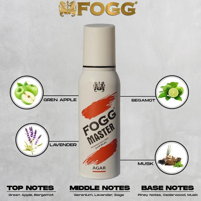 Logne- Fogg Bundling 3 Pcs - Parfum Body Spray 120Ml Marco Napoleon Dynamic Wangi Tahan Lama Tanpa G