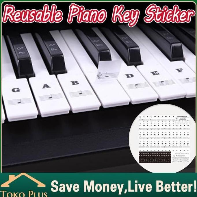 MENDA 37/49/54/61/88 Key Piano Sticker Keyboard Piano Transparan