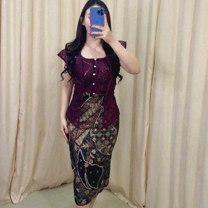 Kleid- Dress Batik Hagia/Dress Batik Couple Wanita/Kebaya Wanita/Outer Kebaya /Dress Natal Pesta Dew