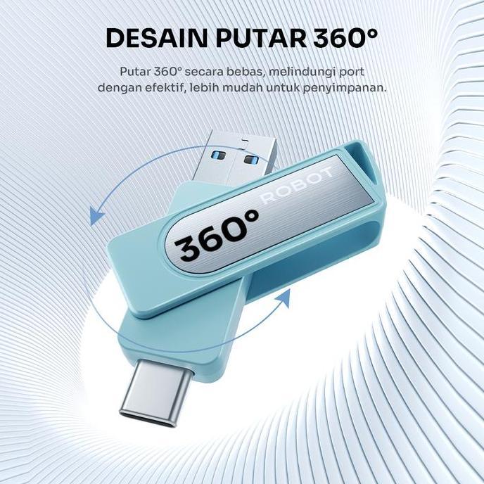Hozon- Robot Flashdisk  Dual Otg Interface Usb And Type C Up To 70Mb/S With Storage 8Gb/16Gb/32Gb/64