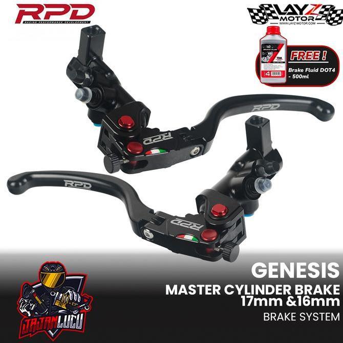 RPD Master Rem Radial Set 17mm (R) dan 16mm (L) + Switch Brake Original
