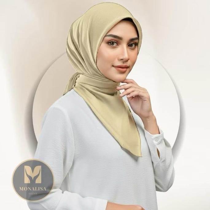 Heddosukafu- Hijab Paris Jadul Mustard Khaki Muda | Hijab Pns Asn | Kerudung Dinas Kantor Wanita