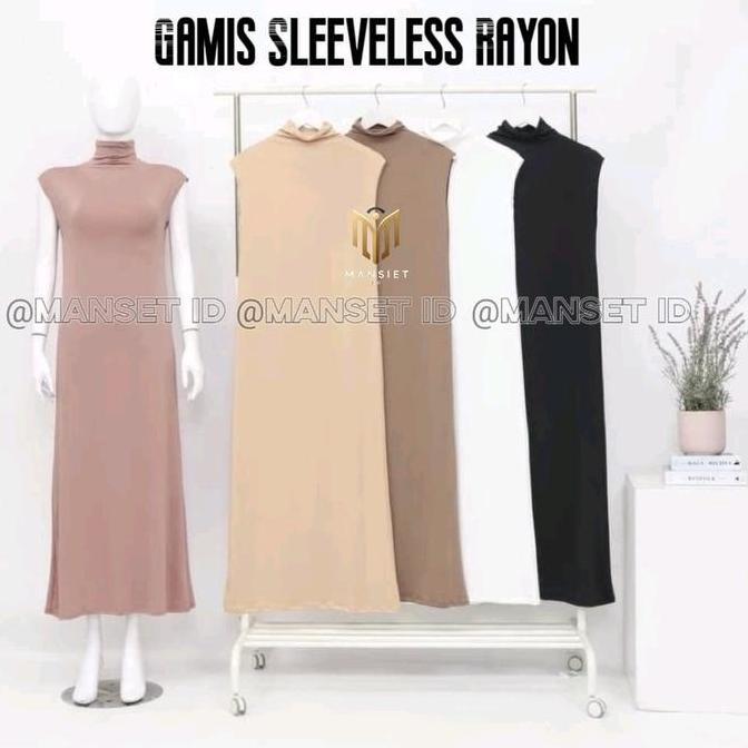 Kleid- Inner Dress Tanpa Lengan Inner Dress Bahan Rayon Inner Dress Buntung Inner Dress Wanita Gamis