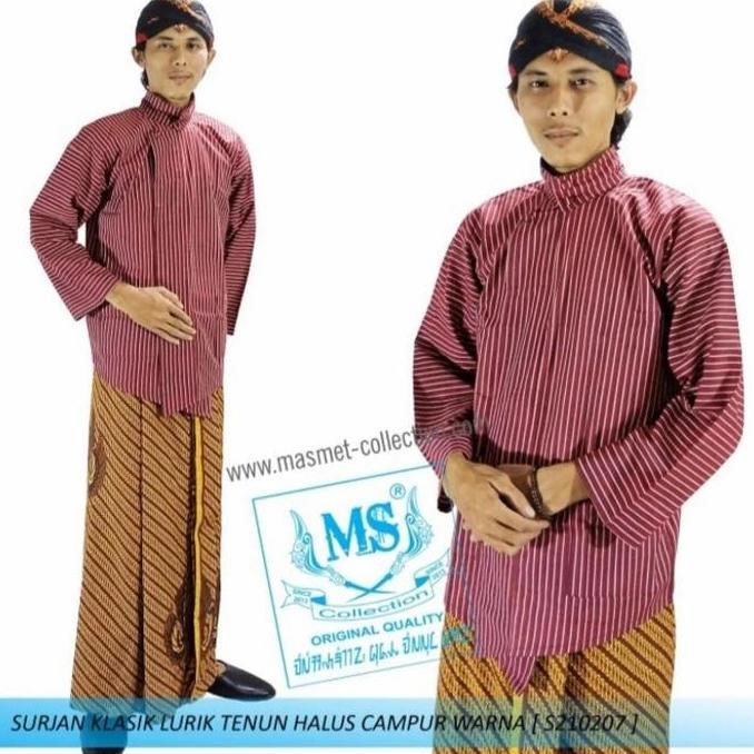 baju surjan merah lurik kahas jawa SS