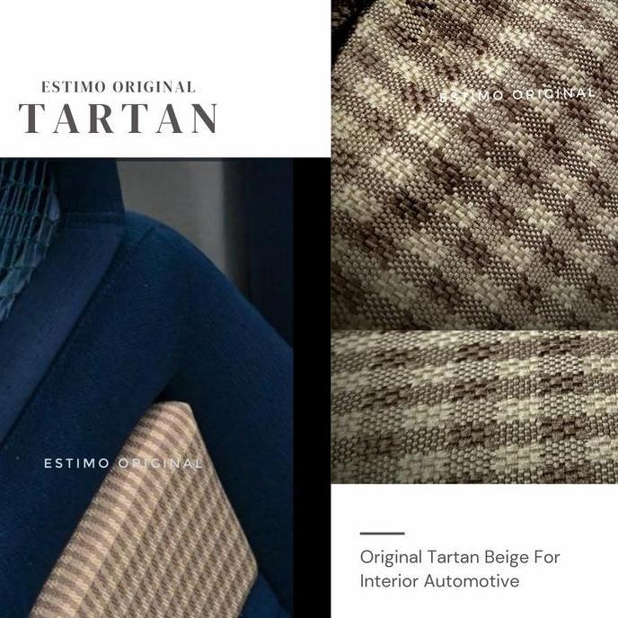 Jual Kain Jok Mobil Tartan Coklat Beige Tebal doff