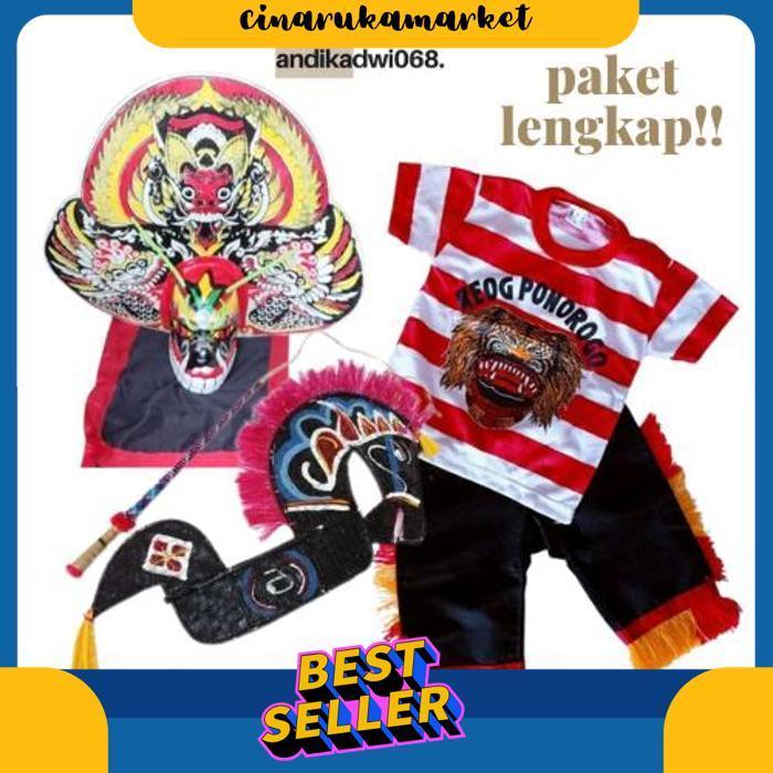 Paket  Lengkap Barongan Setelan Jaranan Pecut Anak Mainan Koleksi Jaran Kepang Kuda Lumping