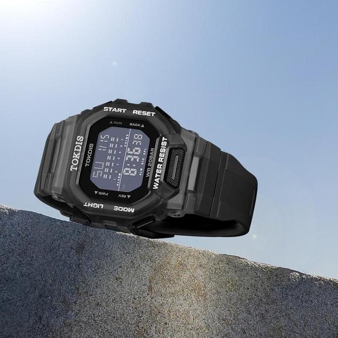Frau- Jam Tangan Pria Tokdis 02573 Rubber Digital Original Water Resist 3 Atm Kaca Watches