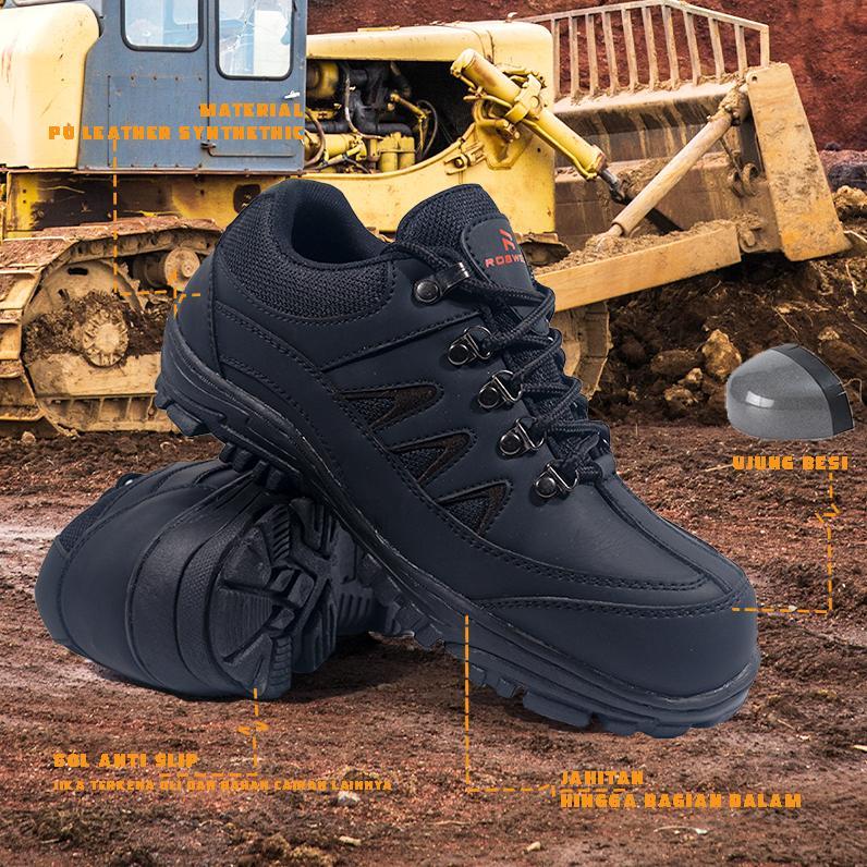 Grade Ori Sepatu Safety Pria Proyek Ujung Besi - Septy Shoes Boot Original - Septi Kerja Lapangan An