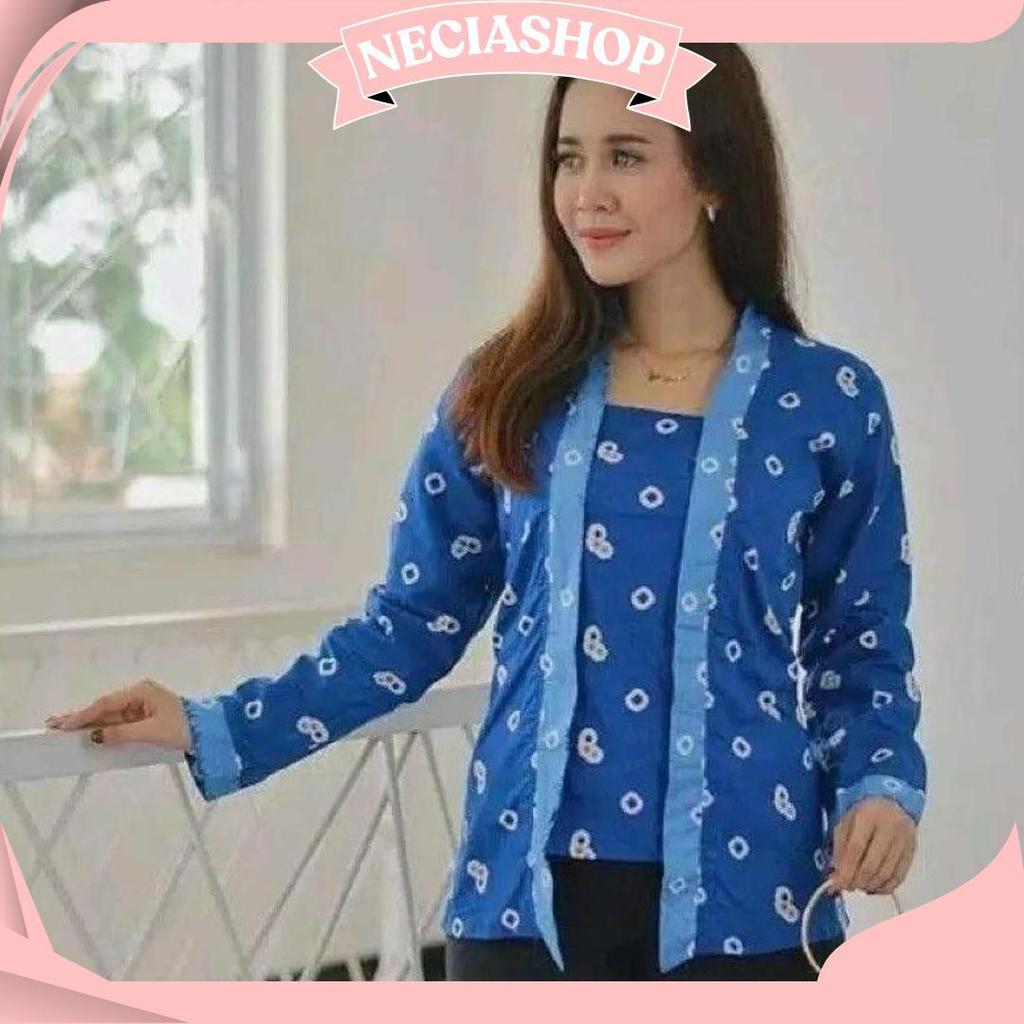 Batik Kebaya Kutubaru Jumputan Wanita Size Jumbo Solo GBM COD