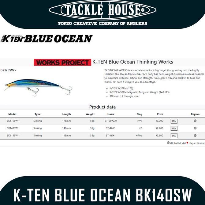 Sale Umpan Casting Merk Tackle House K-Ten Blue Ocean Sinking Works Bk140Sw