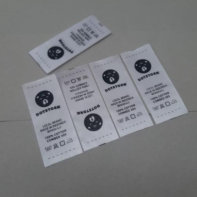 Label Satin 2cm/Label Baju Merk Distro Custom Printing Full Color