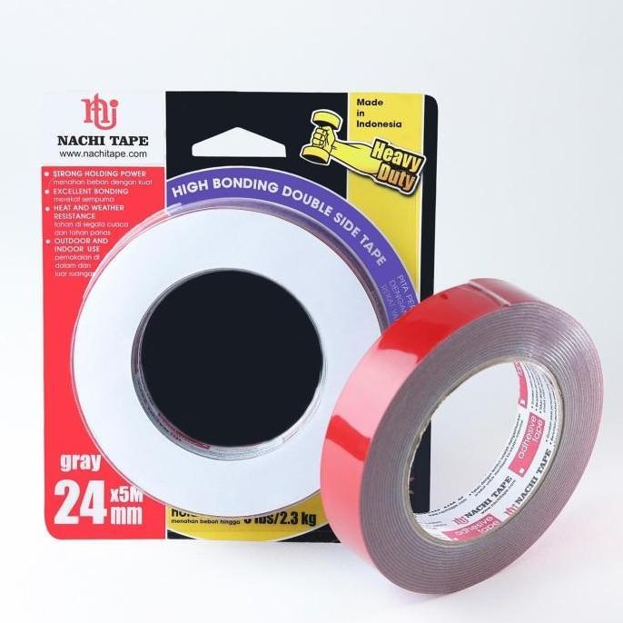 Double Side High Bonding Double Side Tape 24 mm x 5 meter Gray Abu
