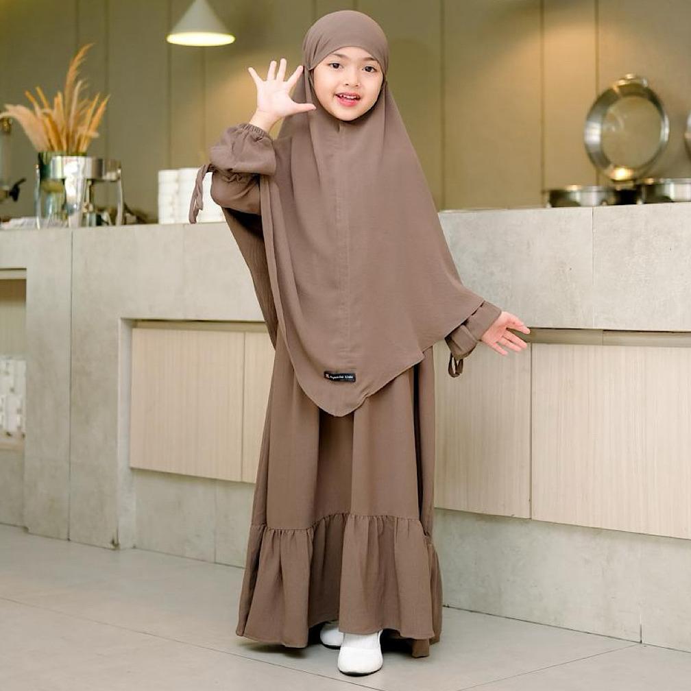 PROMO SYAKILA KIDS-MEDINA SET GAMIS ANAK SYARI KHIMAR BERGO FREE CADAR BANDANA UNTUK USIA 2 SAMPAI 1