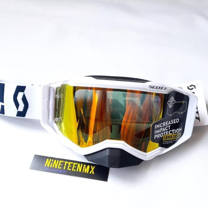GOGGLE CROSS SCOTT PUTIH LENSA KUNING FULLSET