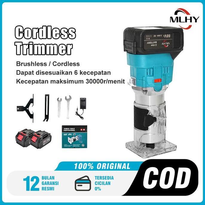 MLHY Mesin Profil Router Trimmer Kayu Cordless Baterai lithium