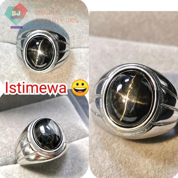 Batu Cincin Nilam Star Natural Titanium Bagus Garansi Batu asli