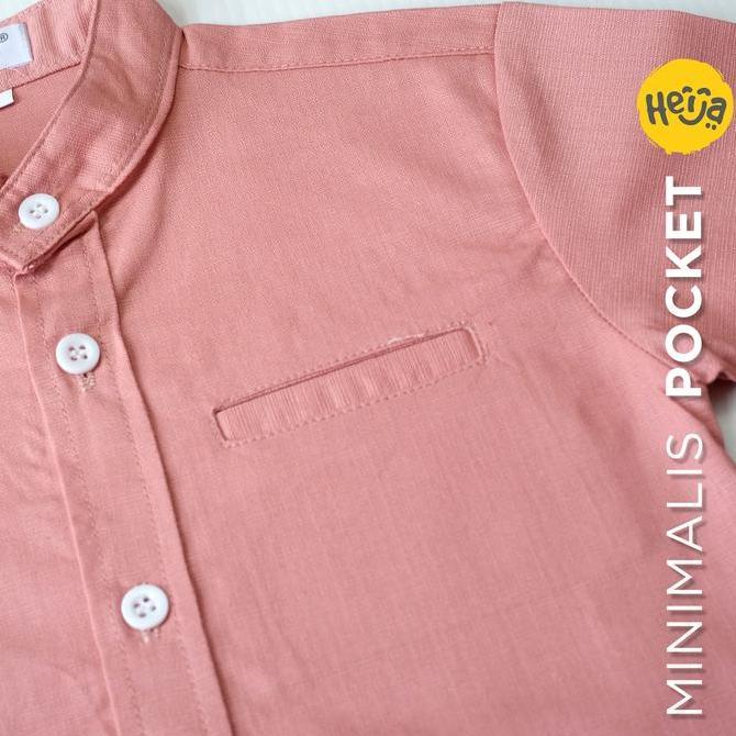 Otokonoko- Kemeja Koko Anak Lengan Pendek-Warna Pink Salem Peach - Asror Shirt