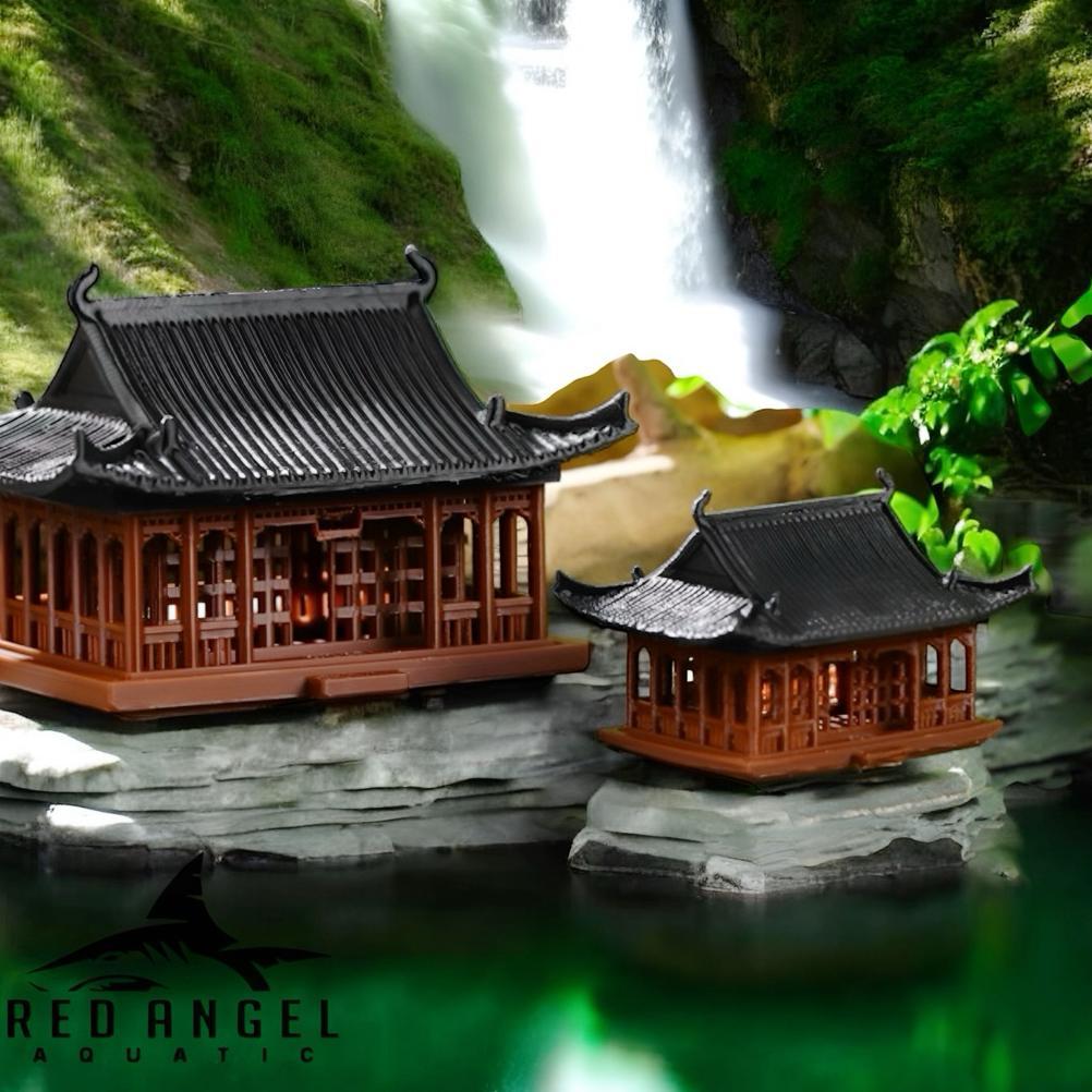 Miniatur Rumah Kuil Hiasan Aquarium Diorama Paludarium Aquascape Super Realistic