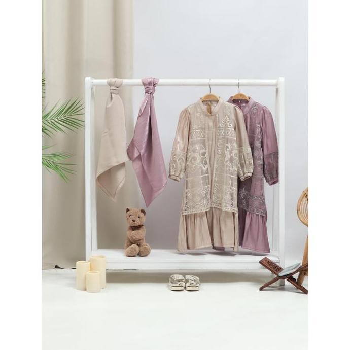 Otokonoko- (Pasangan Anak & Bunda)  Gamis Jihan Lebaran Muslim Anak Perempuan 3-10 Tahun Katun Shimm
