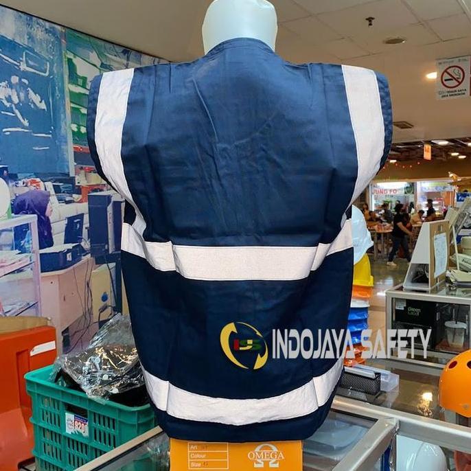 Rompi Safety Proyek Bahan Kain Drill Orange / Rompi Safety Lapangan / Safety Vest K3 LM