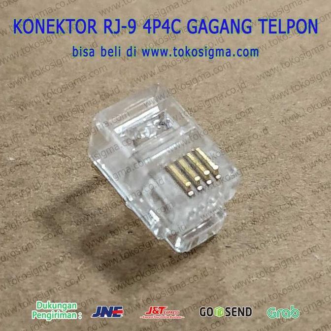 Lansung- Konektor Plug Rj-9 4P4C 4 Pin Isi 20 Pcs - Rj9 Gagang Telpon Telp