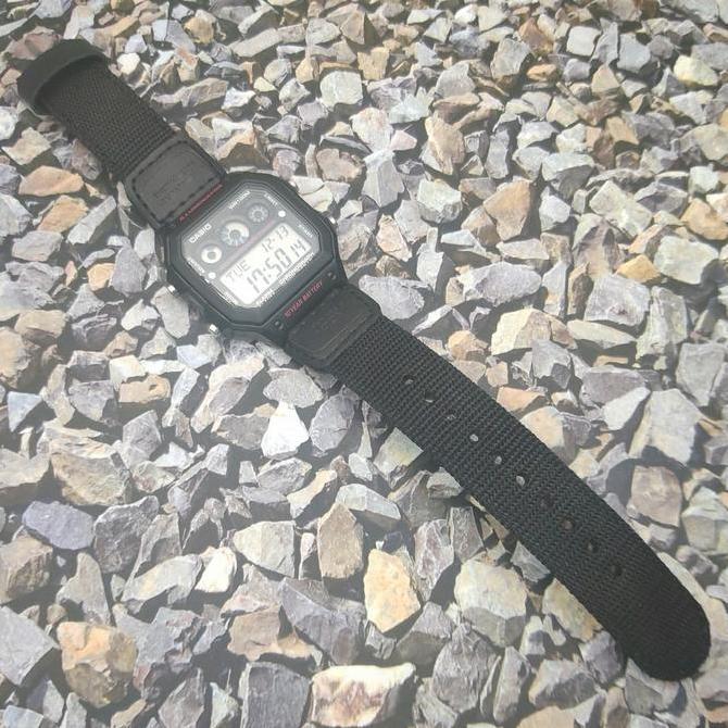 Casio Original Jam Tangan Pria Tali Kanvas AE-1300WH-1A2 Custom Keren