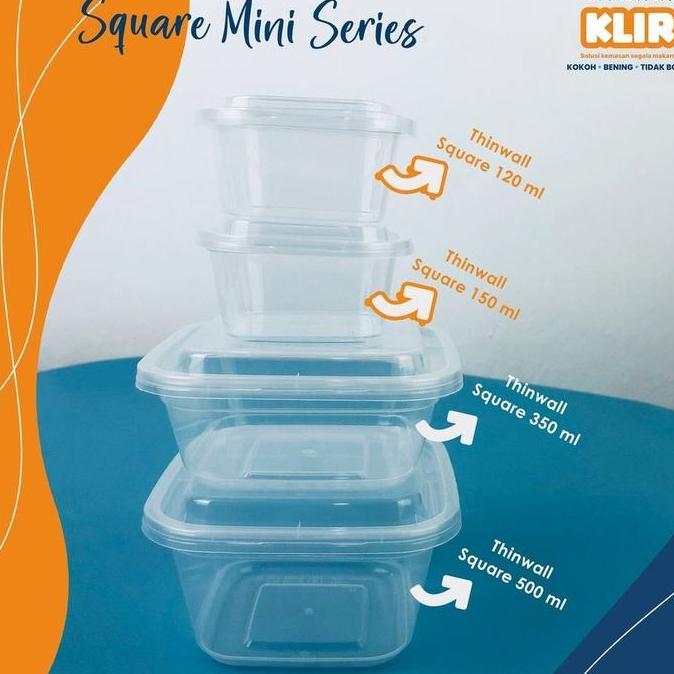 Thinwall Square Mini 350 ml / Cup Dessert /thinwall kotak 350 ml