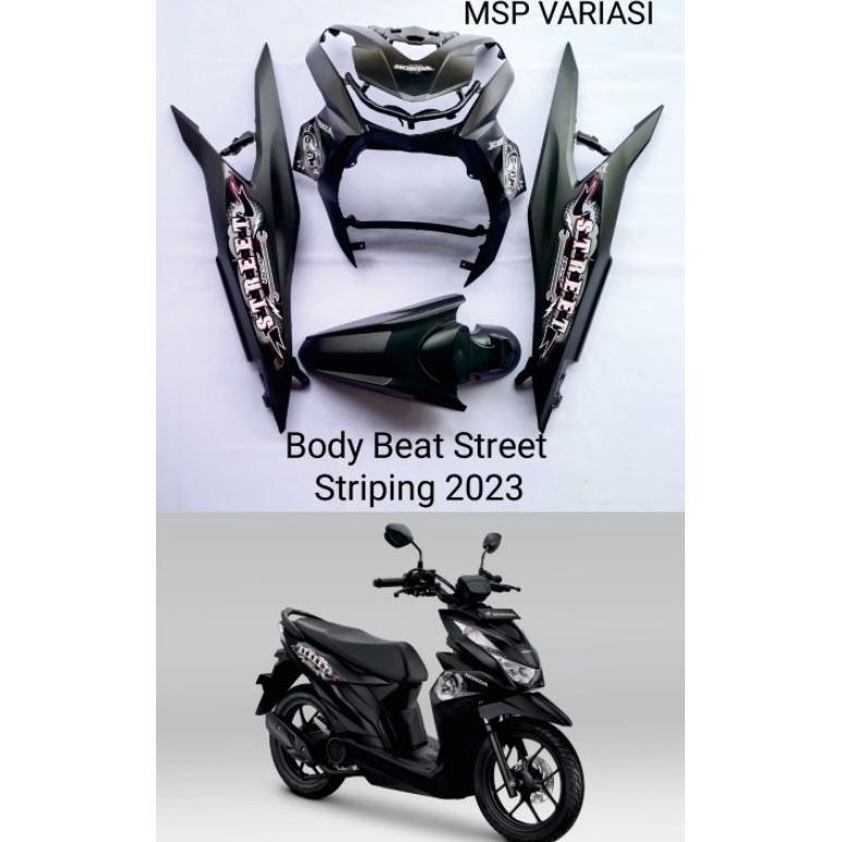 LAGI DISKON Beat Street (WIN) Body Halus Kasar Striping 2023 Hitam Doff Honda BeAT Street **