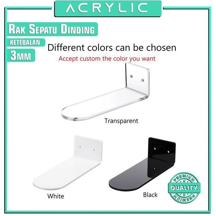 Acrylic Rak Dinding Sepatu Tempat Dudukan Sepatu Tembok Akrilik Stand Display Shoes R18 murah