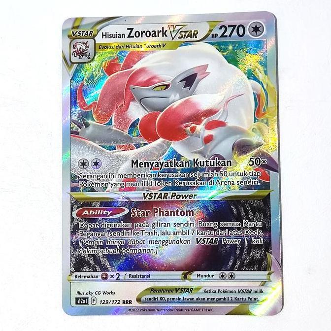 New Hisuian Zoroark VSTAR RRR 129/172 S12a - Kartu Pokemon Indonesia
