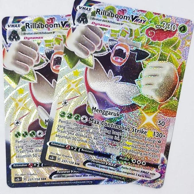 New Rillaboom VMAX SSR 237/158 SC3b - Kartu Pokemon Indonesia
